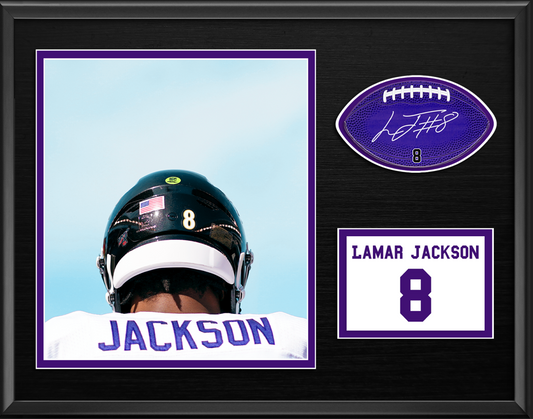 Lamar Jackson Framed Signable and Image