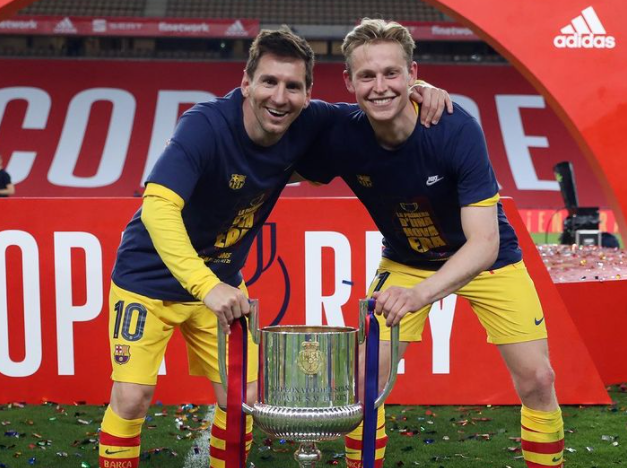 Frenkie de Jong with the one and only Lionel Messi 