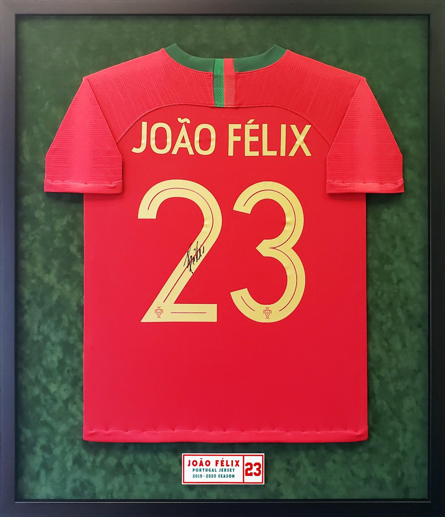 Joao Felix Back Signed Portugal 2019-20 Home Jersey Framed