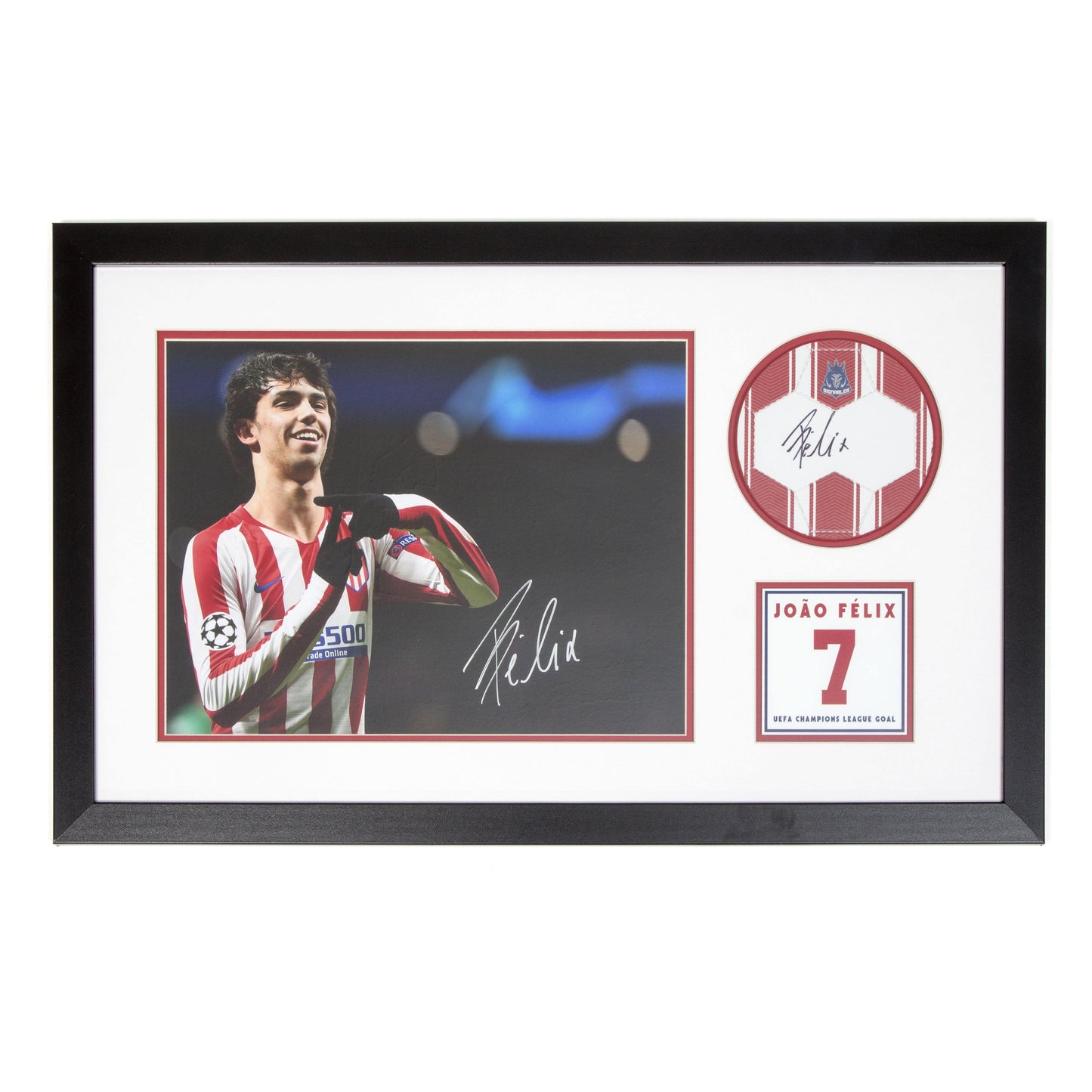 Joao Felix Signed Photo and Signble in Wood Frame